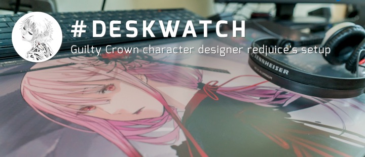 Exploring Guilty Crown character designer redjuice’s  work desk! #DESKWATCH